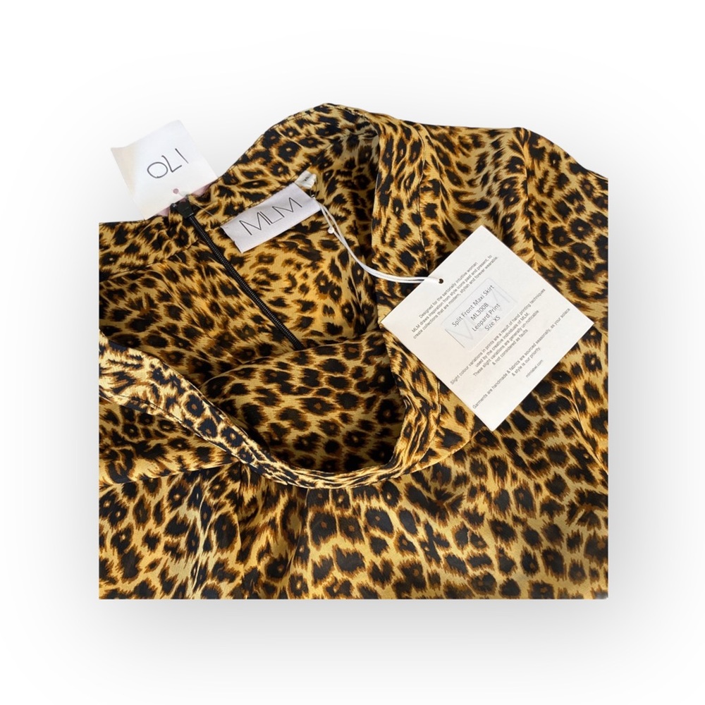 new MLM 𑁍 High Thigh Slit Sheer Flowy Maxi Skirt 𑁍 Leopard Print Chiffon 𑁍 XS - Picture 10 of 16